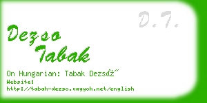 dezso tabak business card